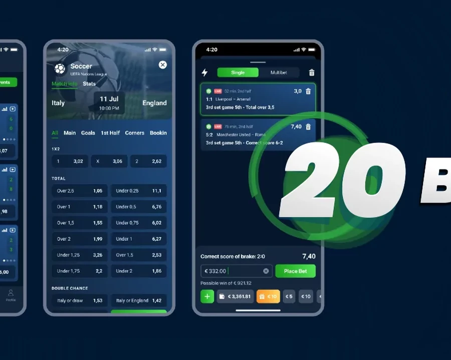 20Bet mobile app access visual for Indian users