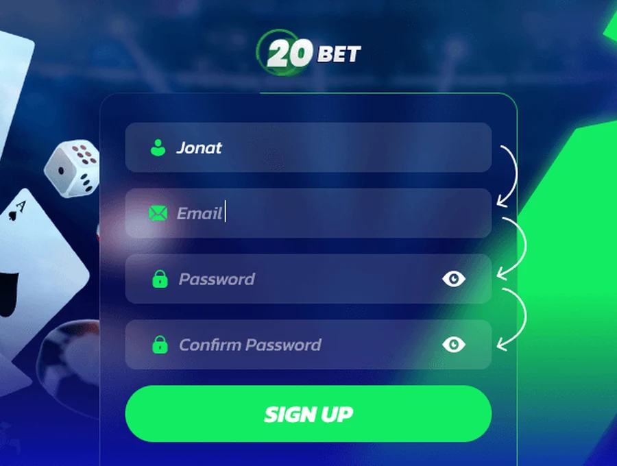 20Bet registration guide visual for Indian users