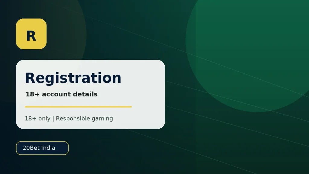 20Bet registration guide thumbnail for Indian adult users
